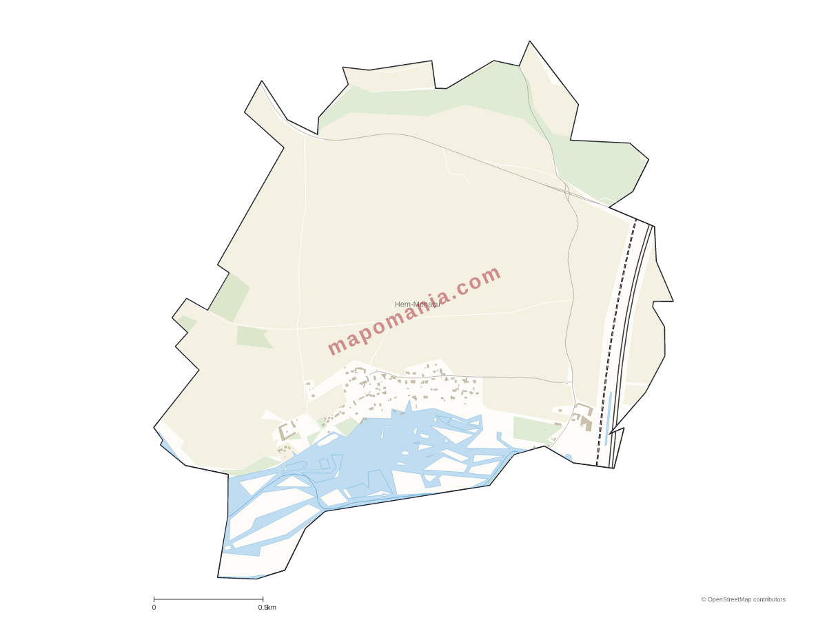 Carte de Hem-Monacu à personnaliser