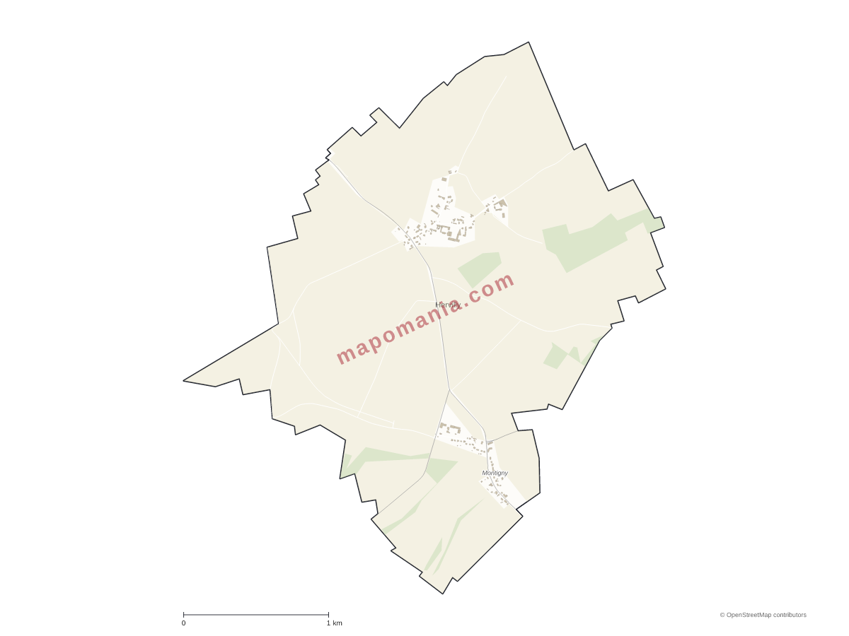 Carte de Hervilly à personnaliser