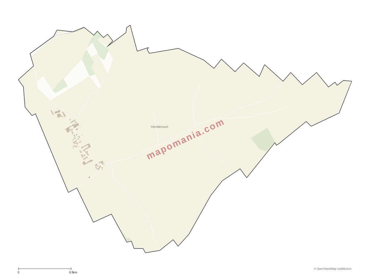 Carte de Hesbécourt à personnaliser