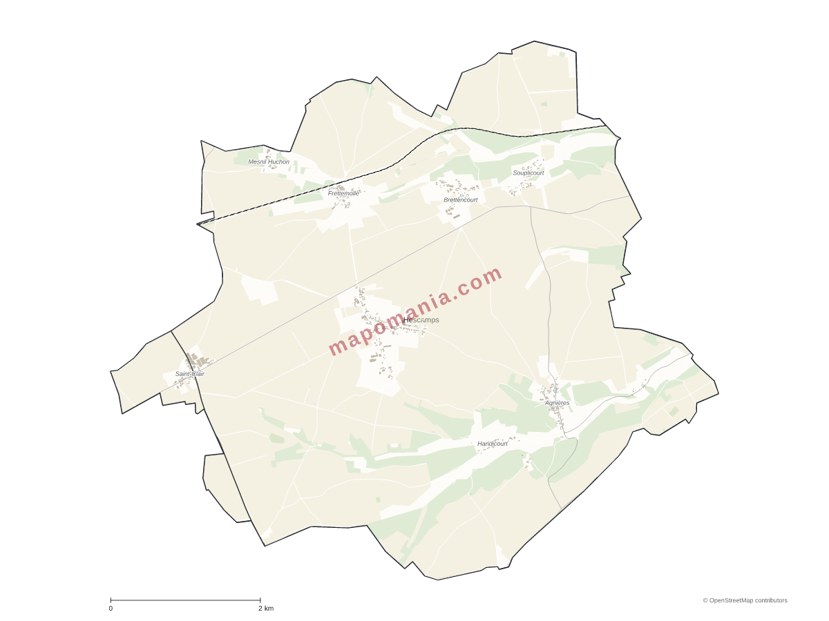 Carte de Hescamps à personnaliser