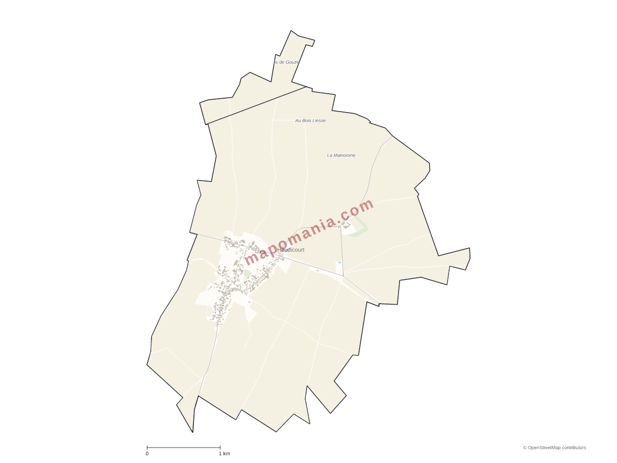 Carte de Heudicourt à personnaliser