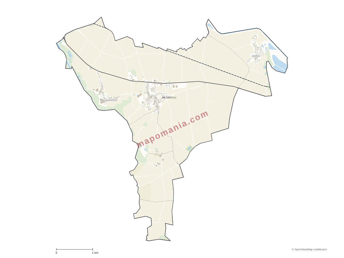Carte de Hombleux à personnaliser