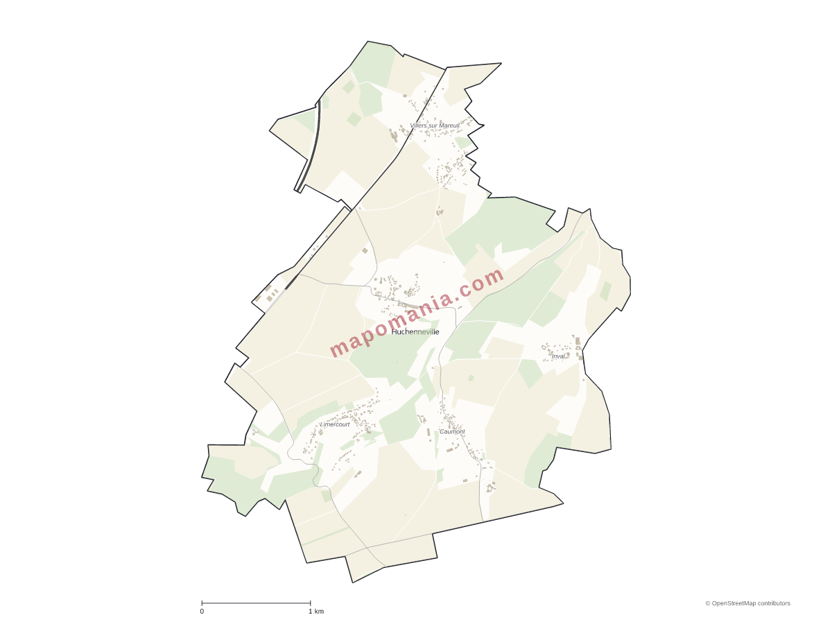 Carte de Huchenneville à personnaliser