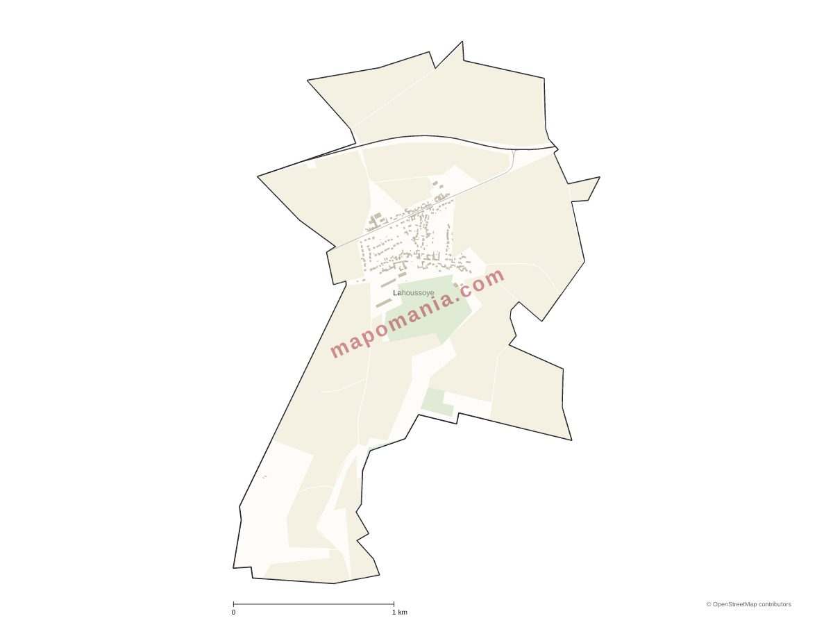 Carte de Lahoussoye à personnaliser