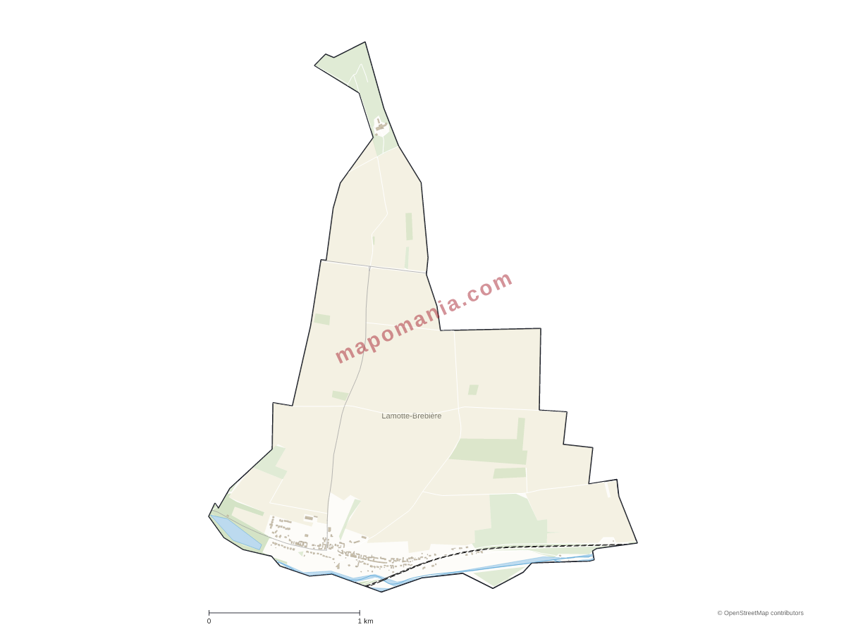 Carte de Lamotte-Brebière à personnaliser