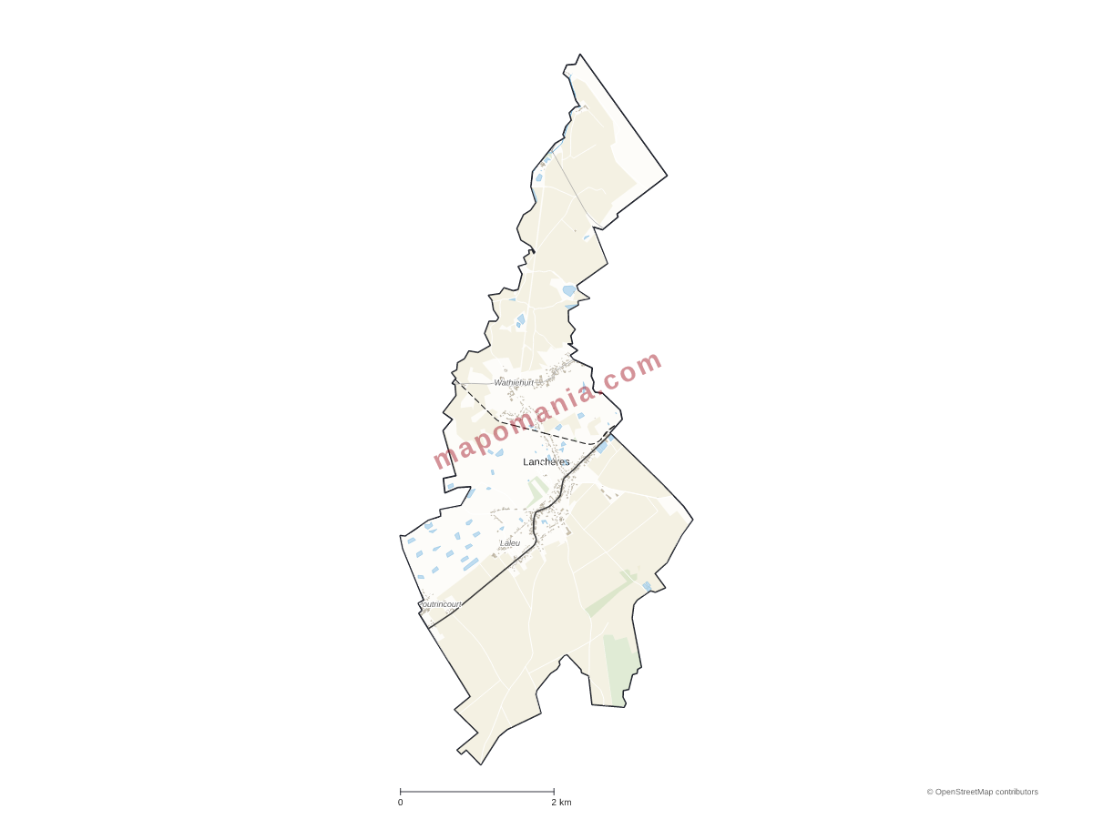 Carte de Lanchères à personnaliser