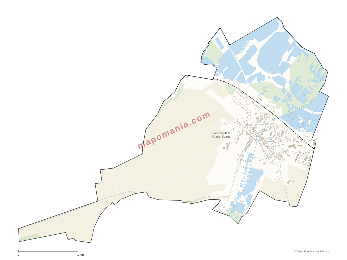 Carte de Longpré-les-Corps-Saints à personnaliser
