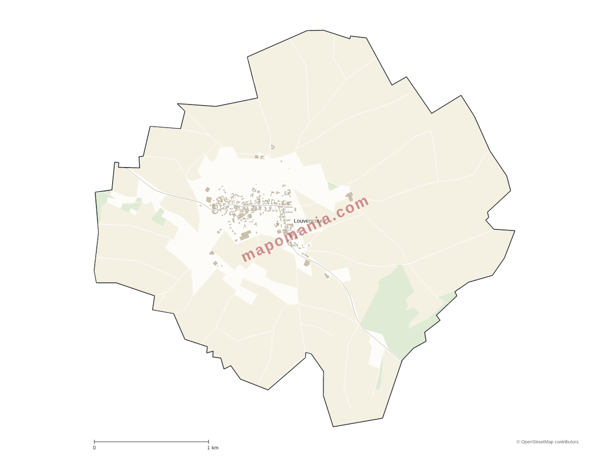 Carte de Louvencourt à personnaliser