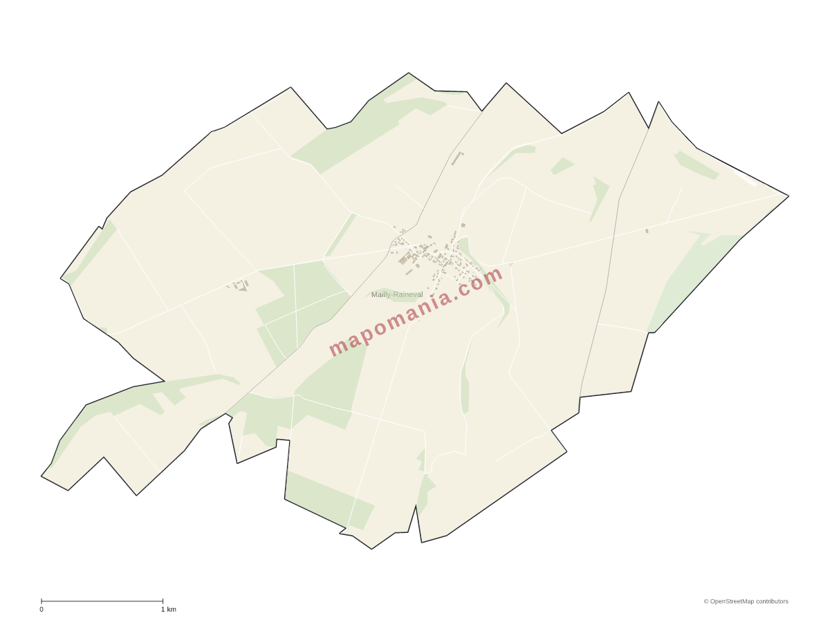 Carte de Mailly-Raineval à personnaliser