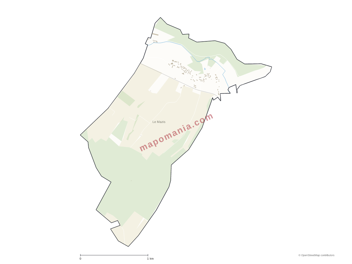 Carte de Le Mazis à personnaliser