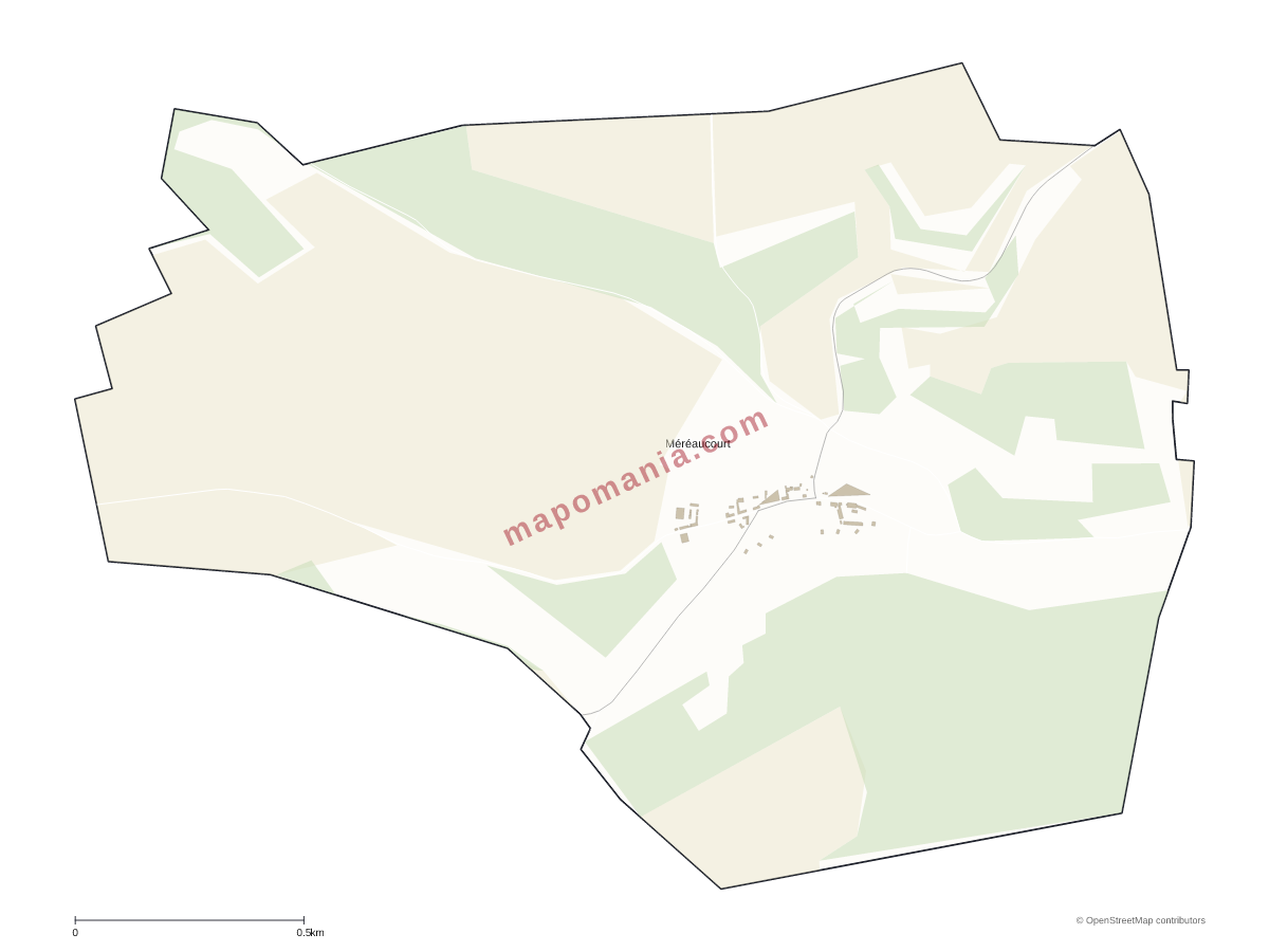 Carte de Méréaucourt à personnaliser