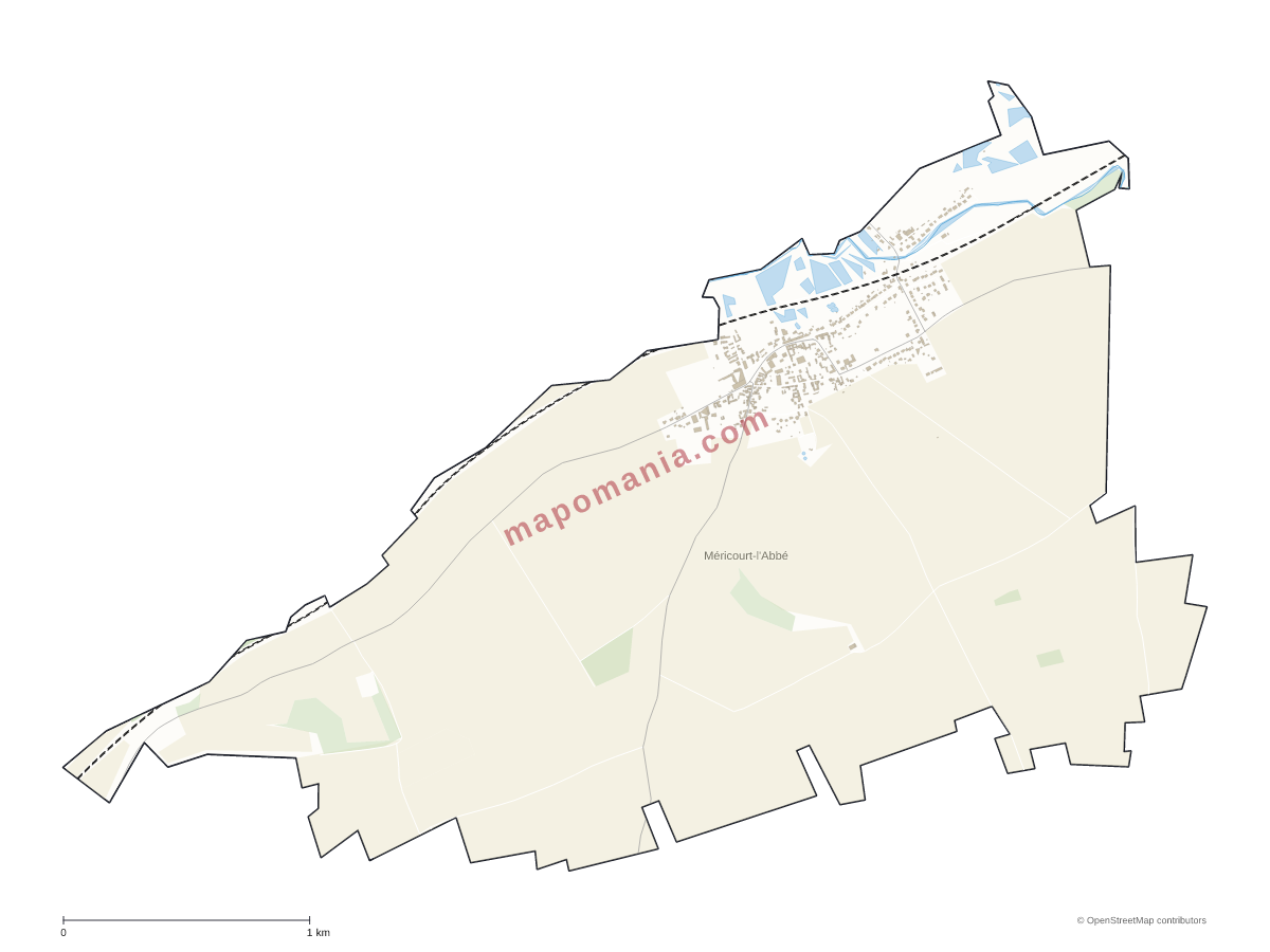 Carte de Méricourt-l'Abbé à personnaliser