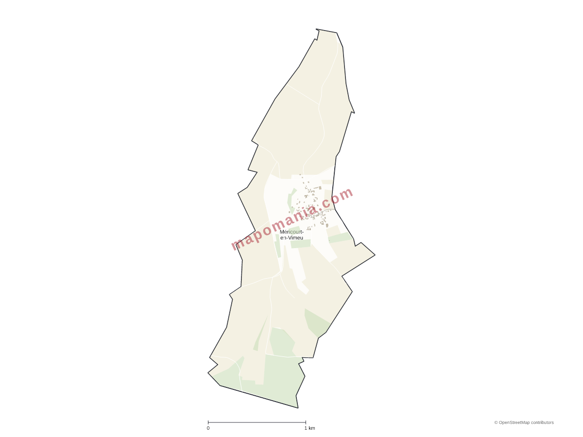 Carte de Méricourt-en-Vimeu à personnaliser