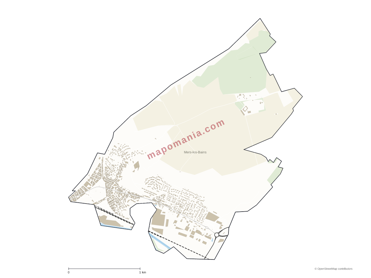 Carte de Mers-les-Bains à personnaliser