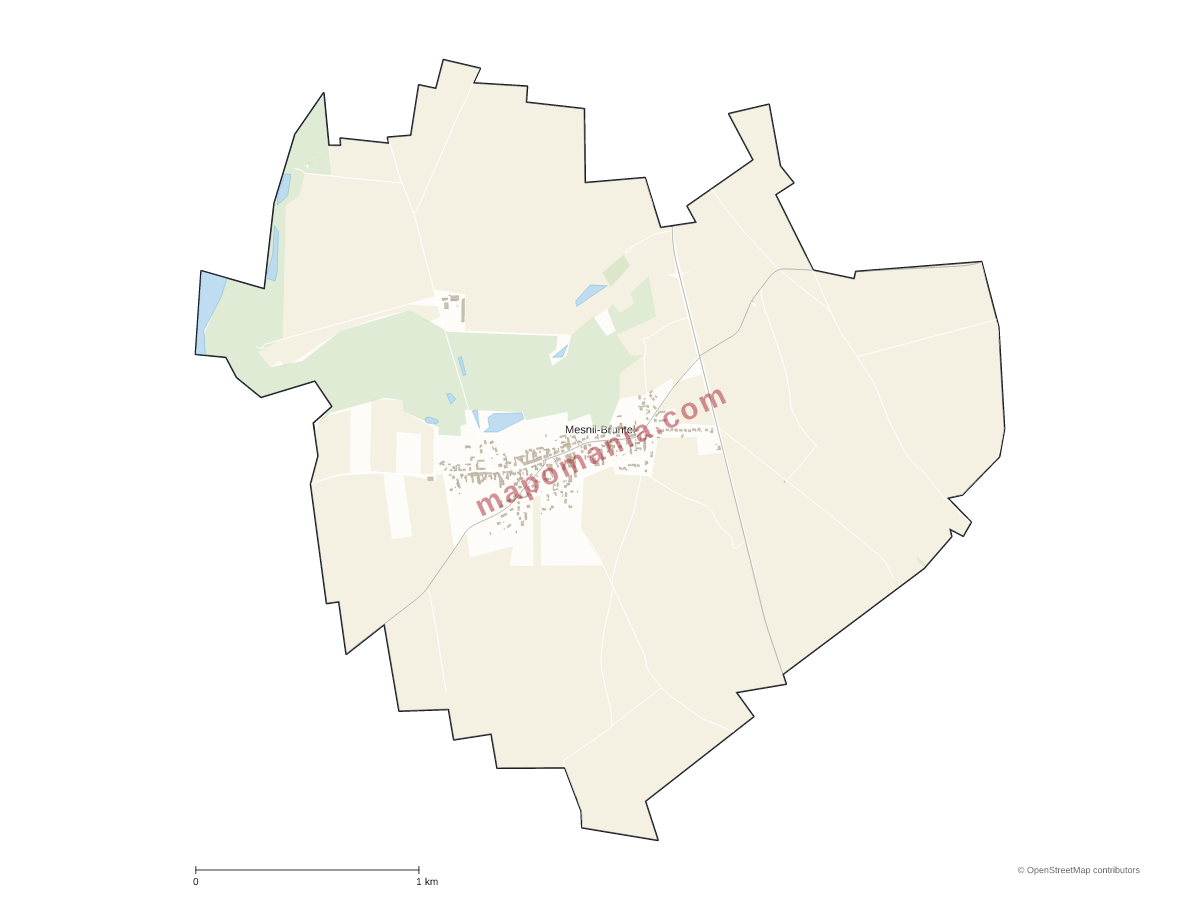 Carte de Mesnil-Bruntel à personnaliser