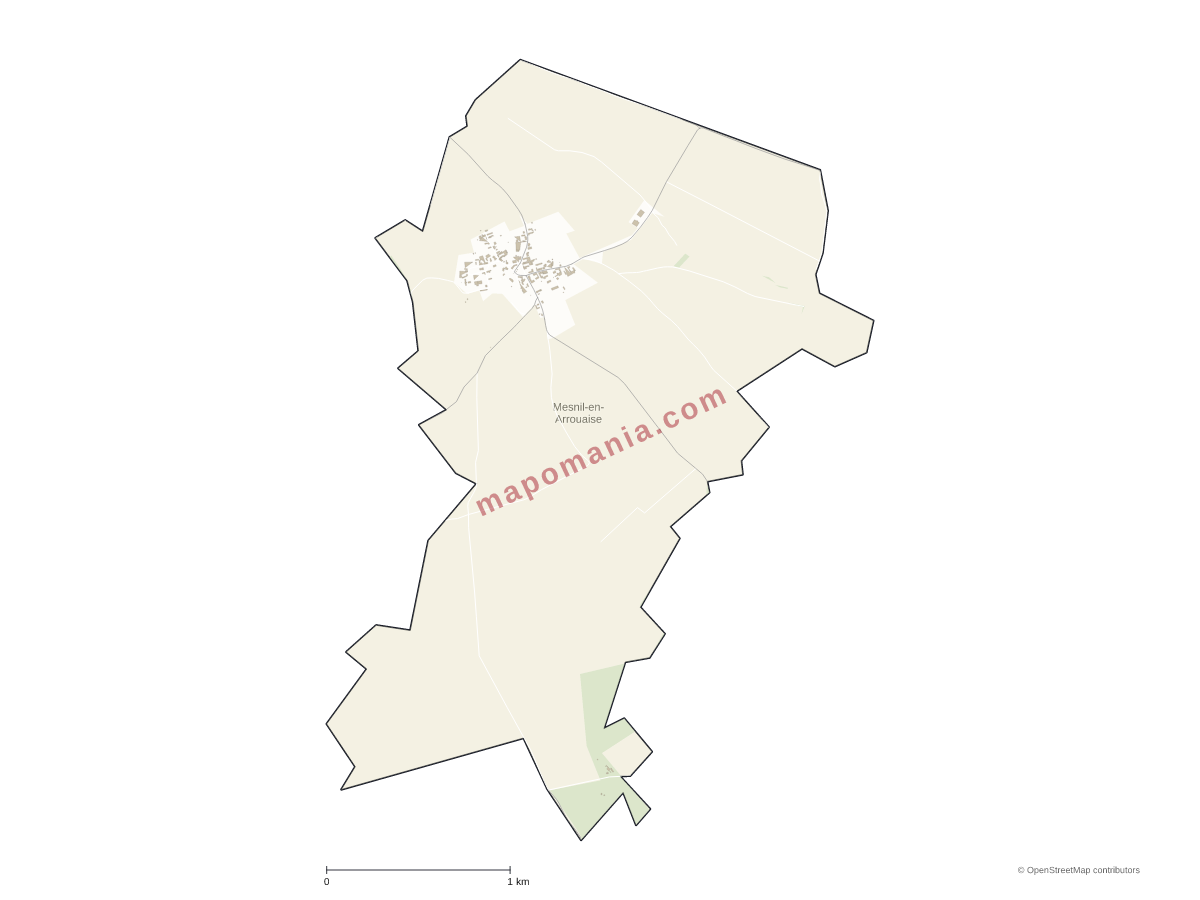 Carte de Mesnil-en-Arrouaise à personnaliser