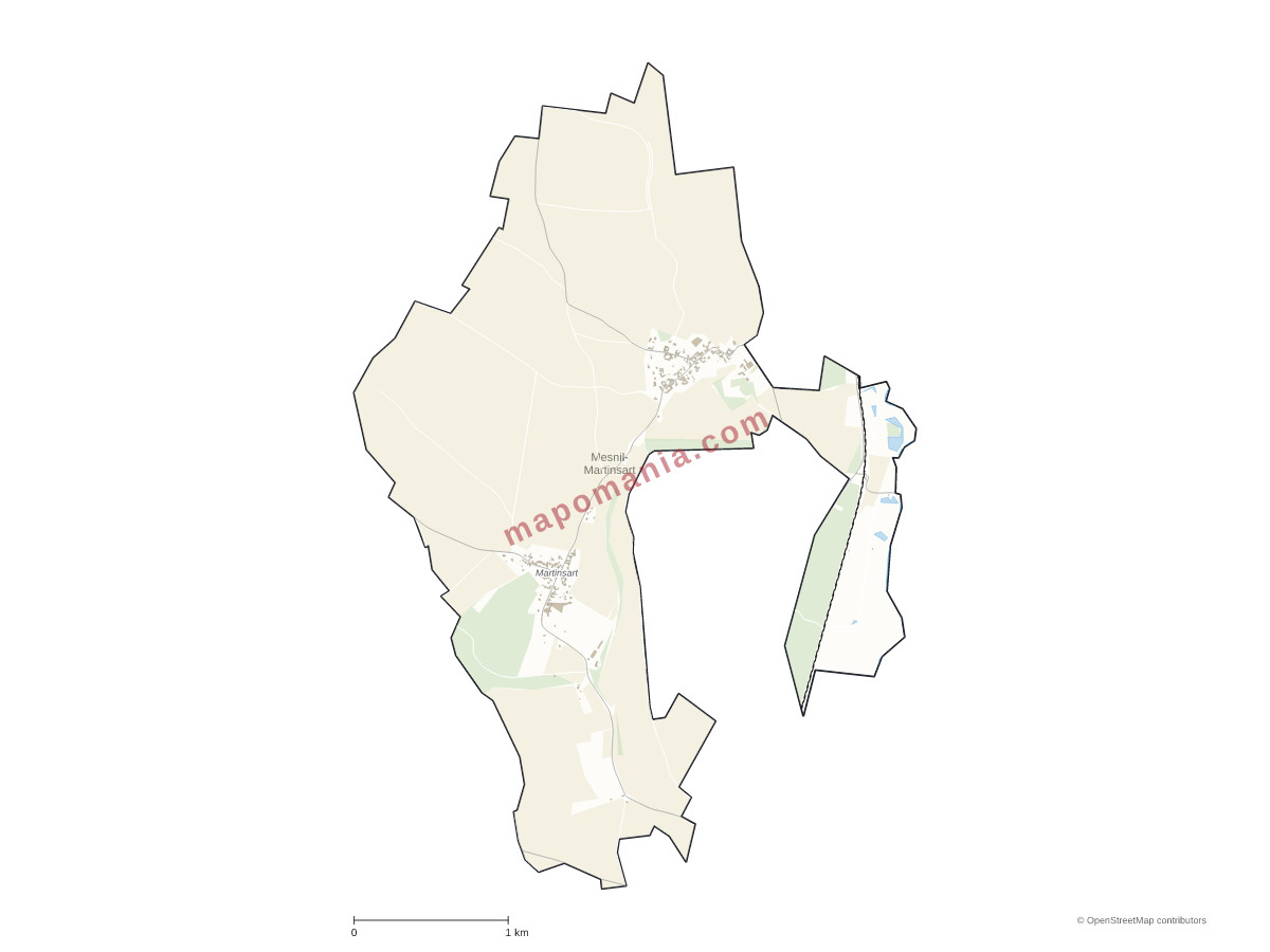 Carte de Mesnil-Martinsart à personnaliser