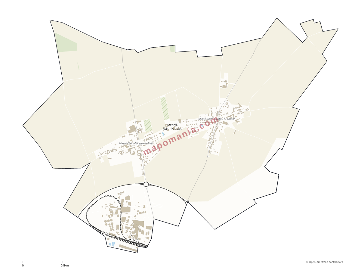 Carte de Mesnil-Saint-Nicaise à personnaliser