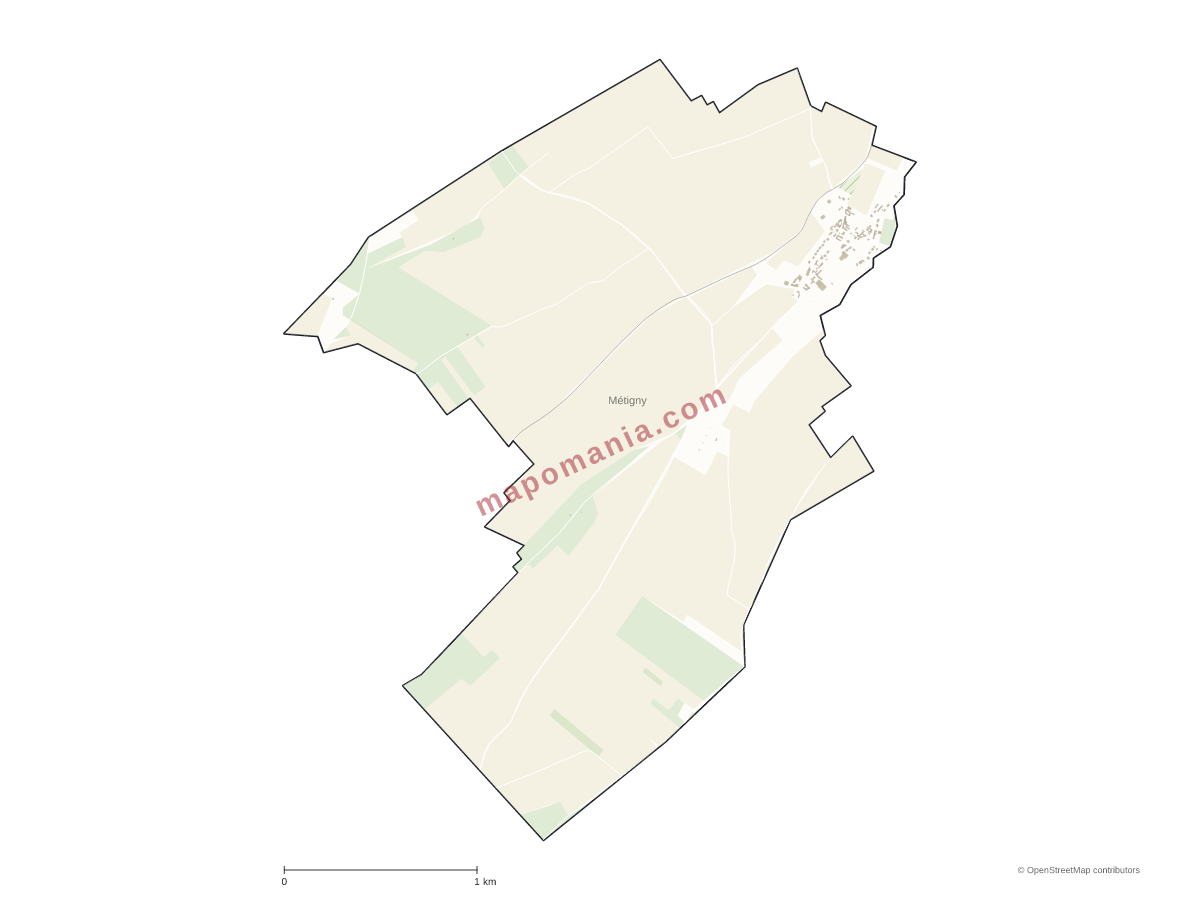 Carte de Métigny à personnaliser