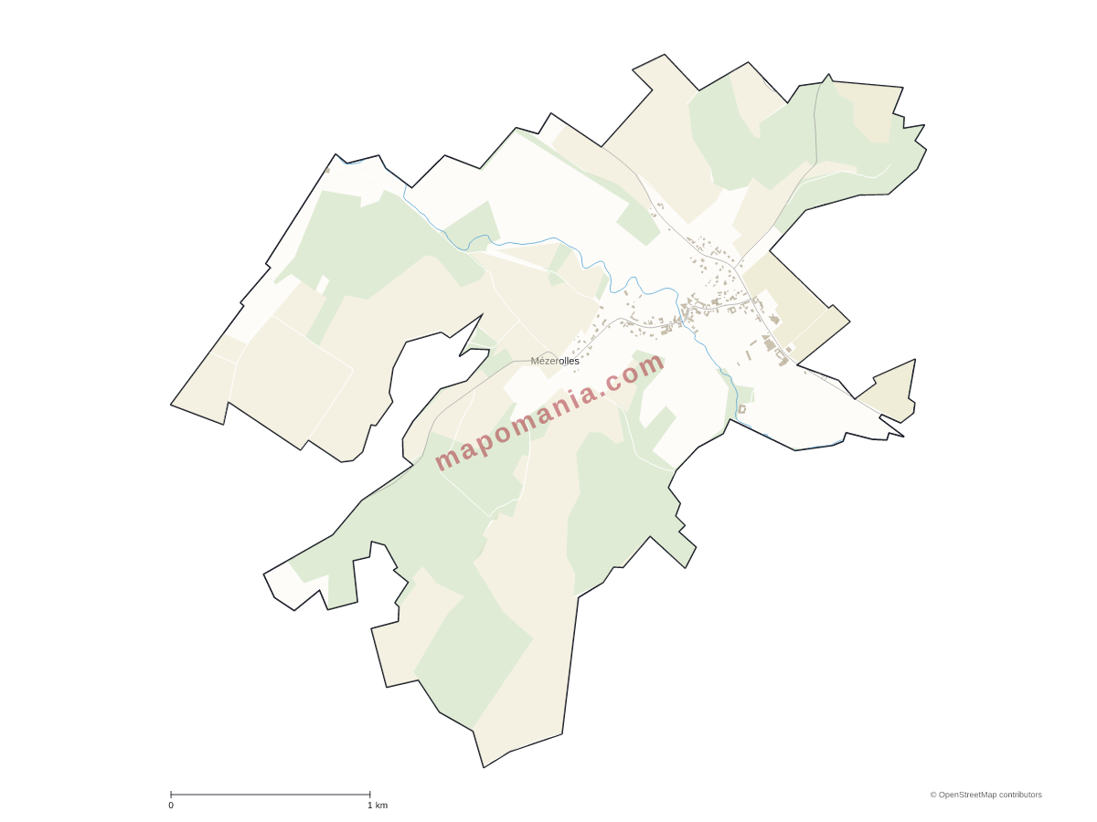 Carte de Mézerolles à personnaliser