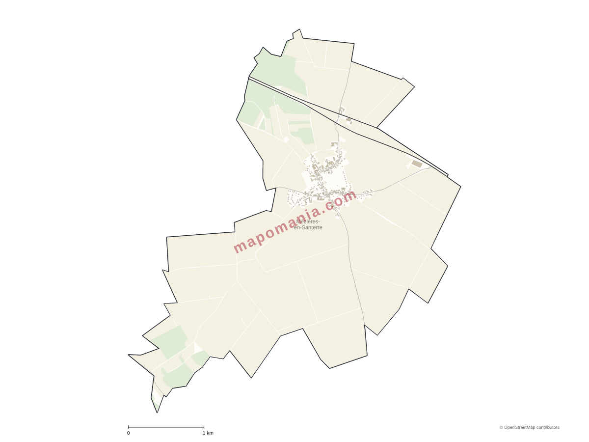 Carte de Mézières-en-Santerre à personnaliser