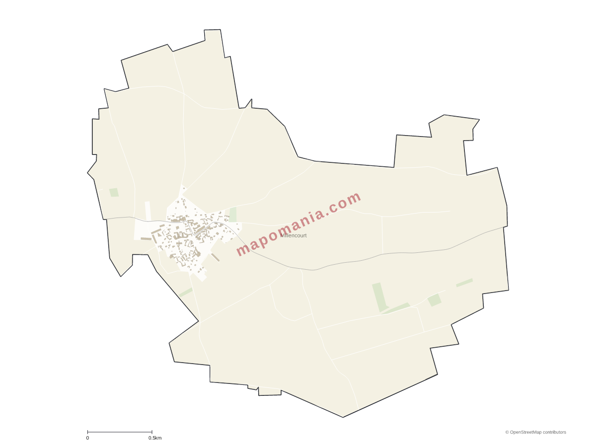 Carte de Millencourt à personnaliser