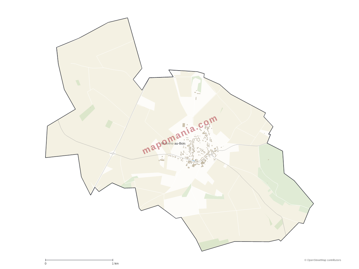 Carte de Molliens-au-Bois à personnaliser