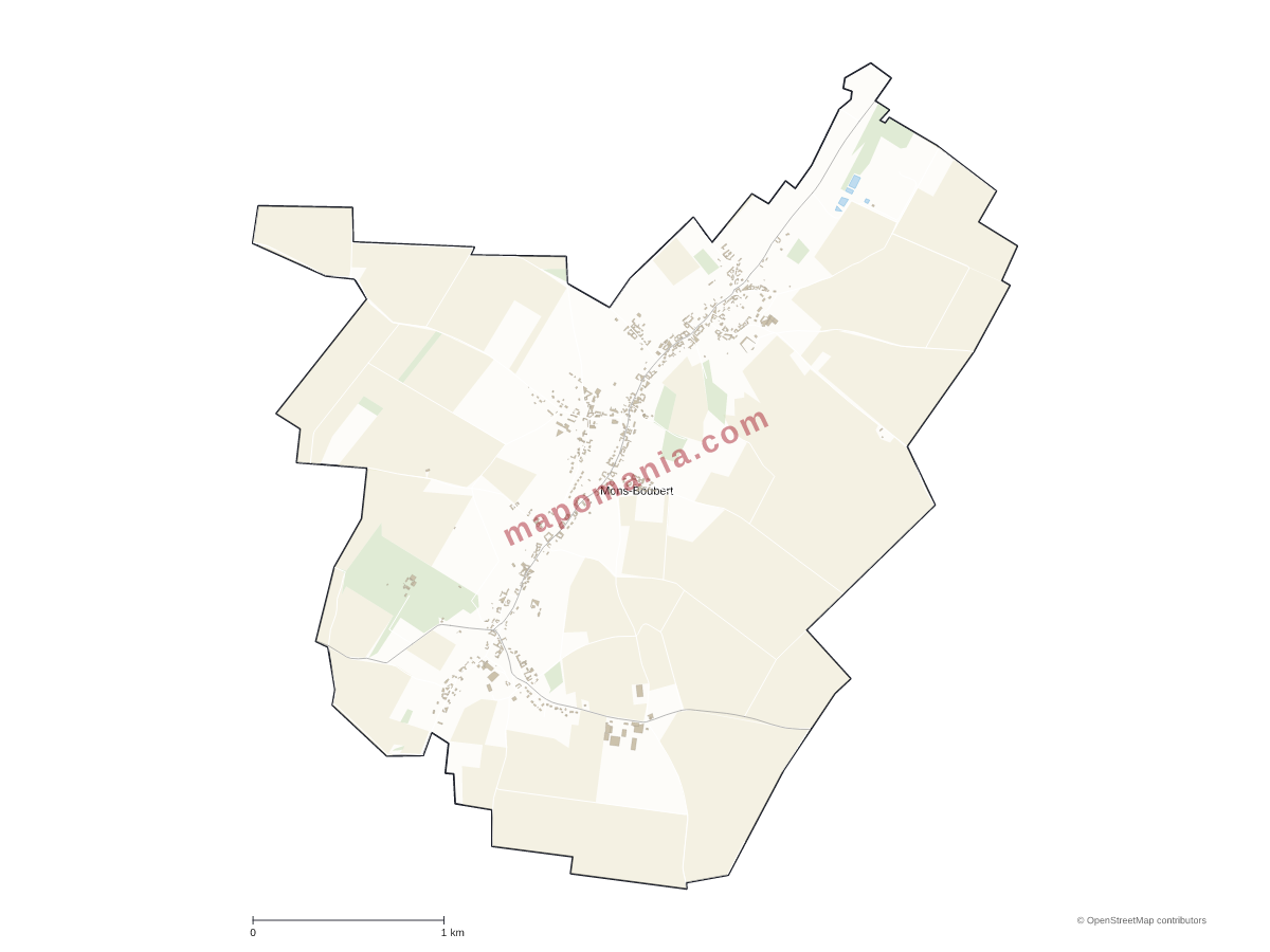 Carte de Mons-Boubert à personnaliser