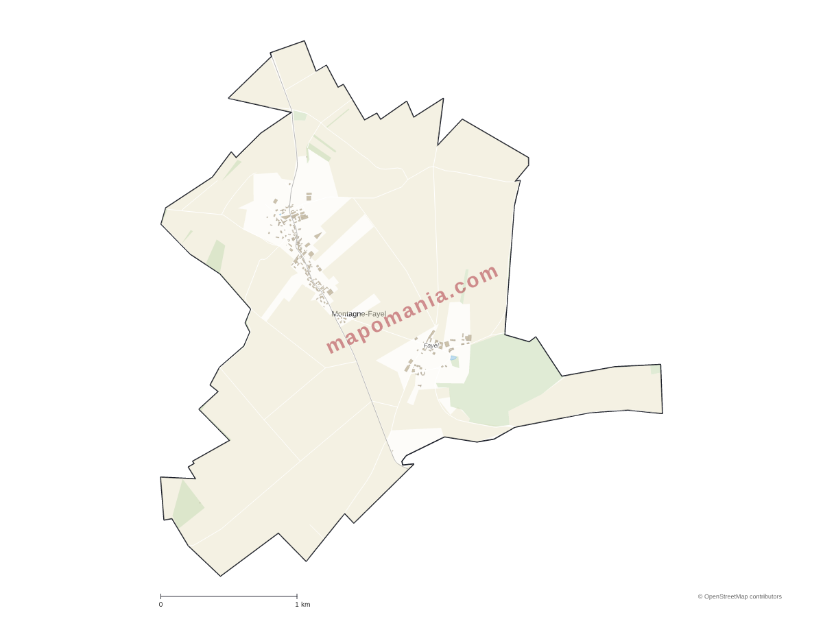 Carte de Montagne-Fayel à personnaliser