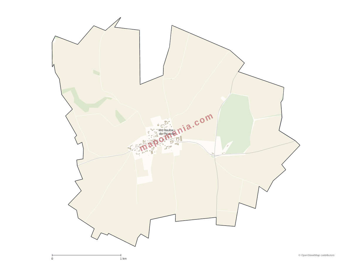 Carte de Montauban-de-Picardie à personnaliser