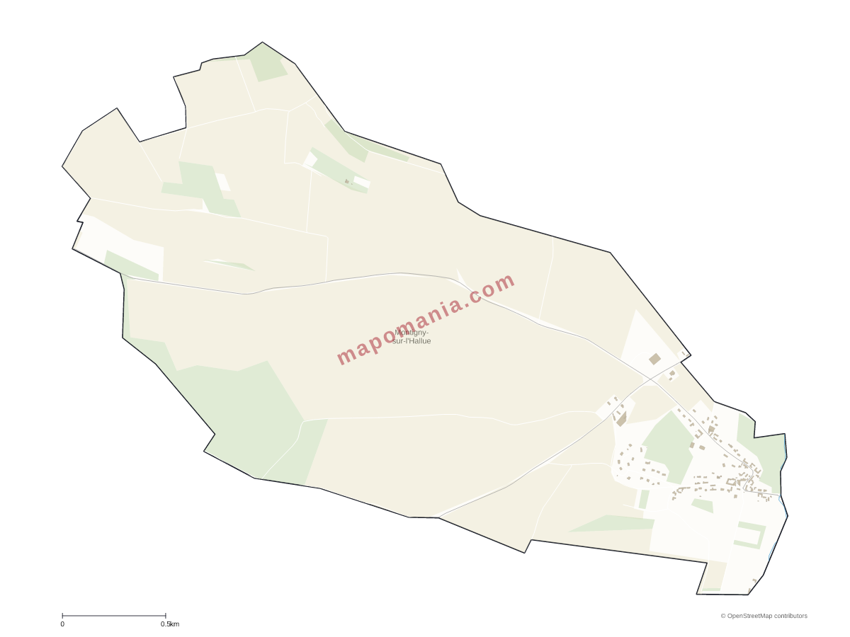 Carte de Montigny-sur-l'Hallue à personnaliser