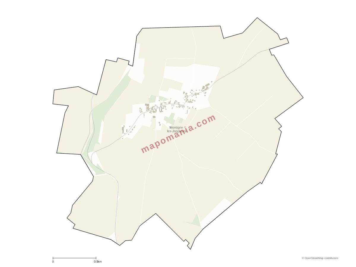Carte de Montigny-les-Jongleurs à personnaliser