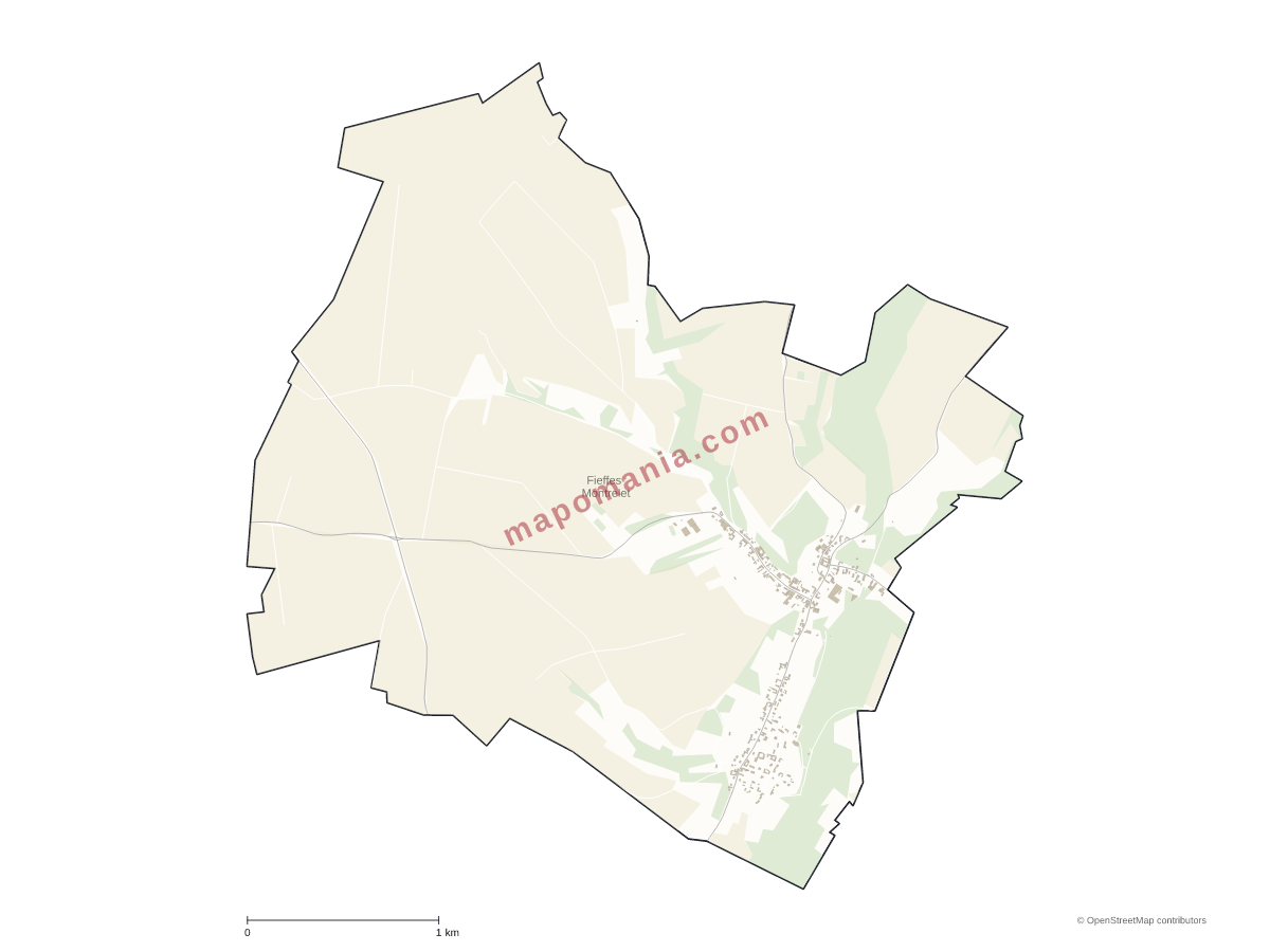 Carte de Fieffes-Montrelet à personnaliser