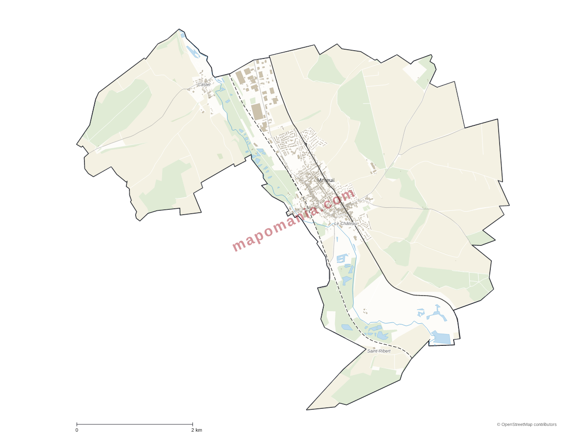 Carte de Moreuil à personnaliser