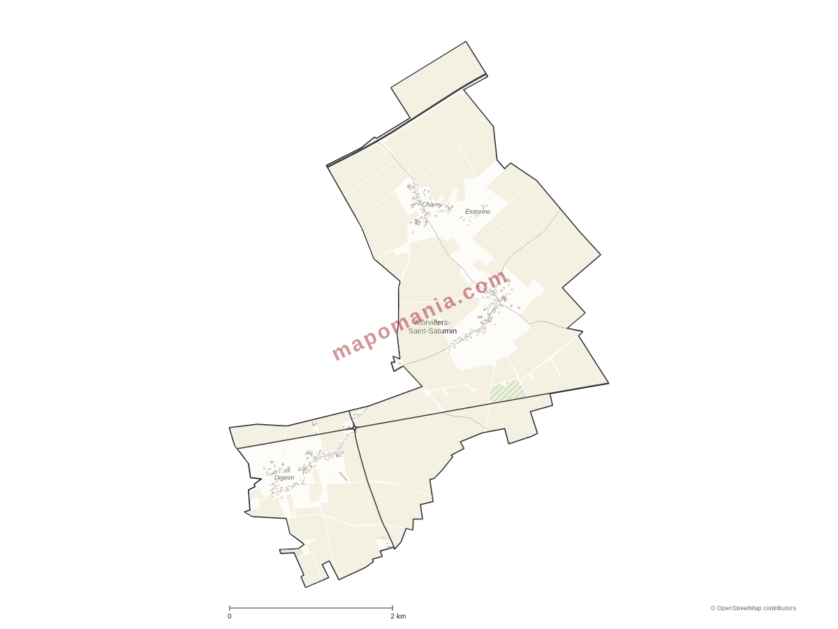 Carte de Morvillers-Saint-Saturnin à personnaliser
