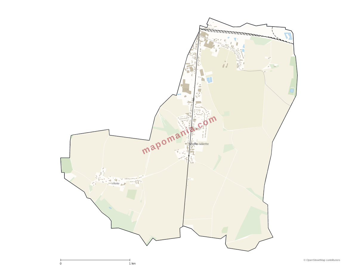 Carte de Muille-Villette à personnaliser