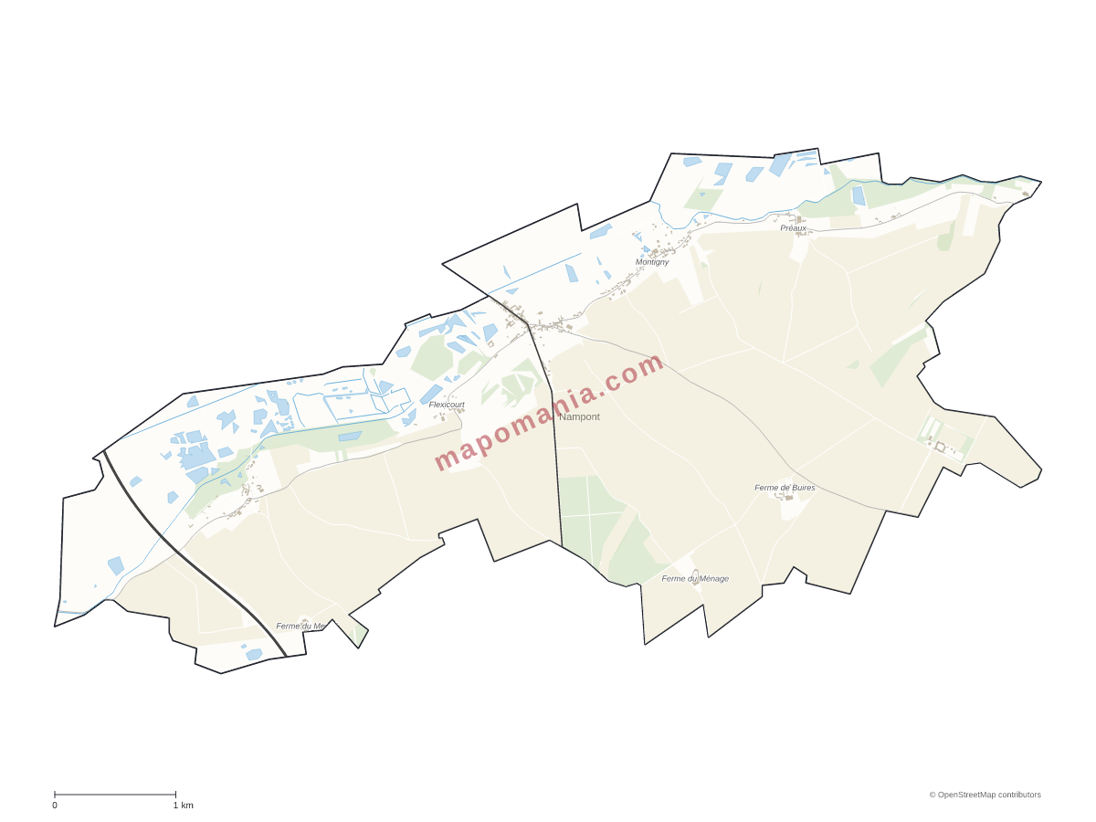 Carte de Nampont à personnaliser