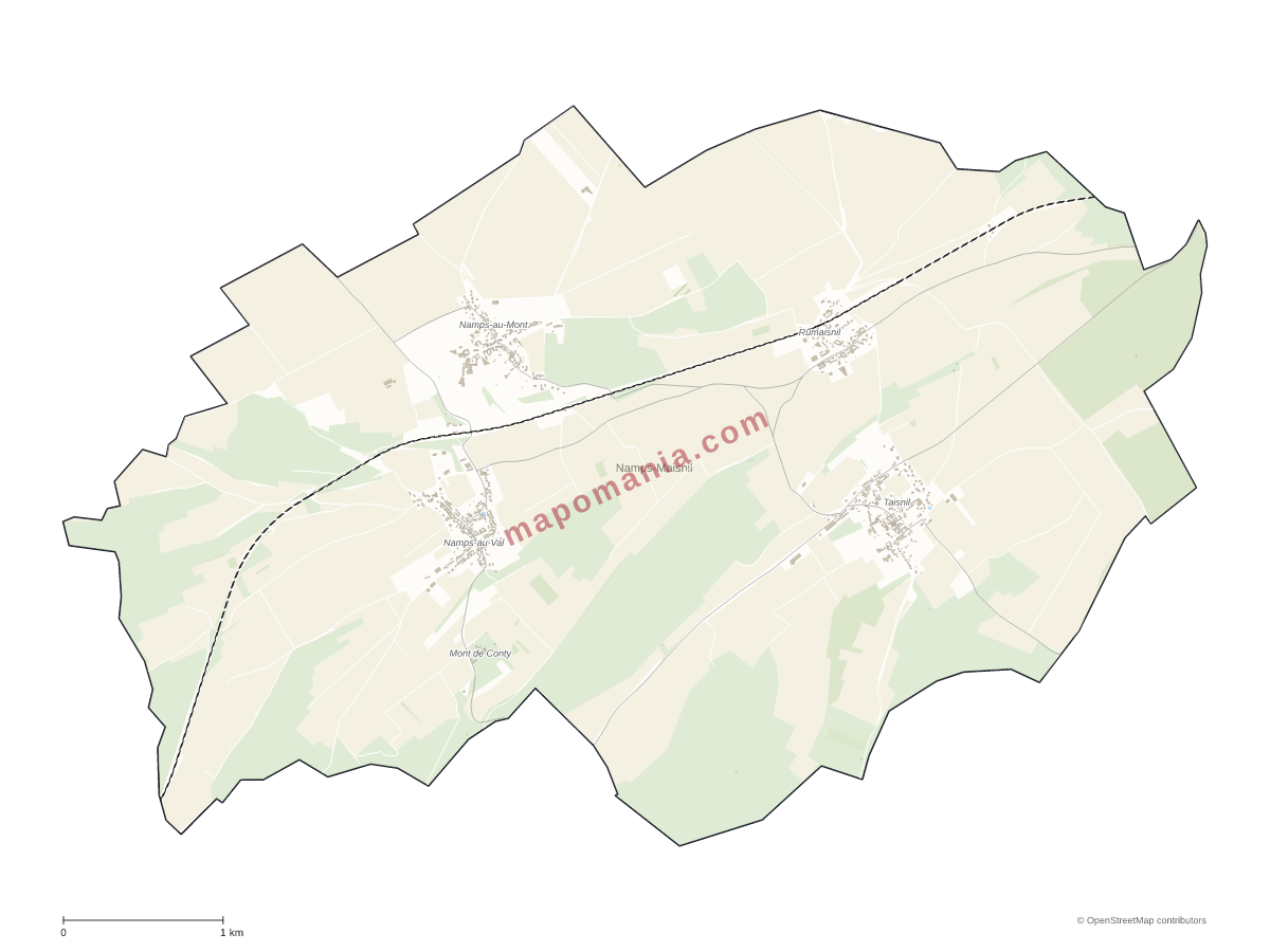 Carte de Namps-Maisnil à personnaliser