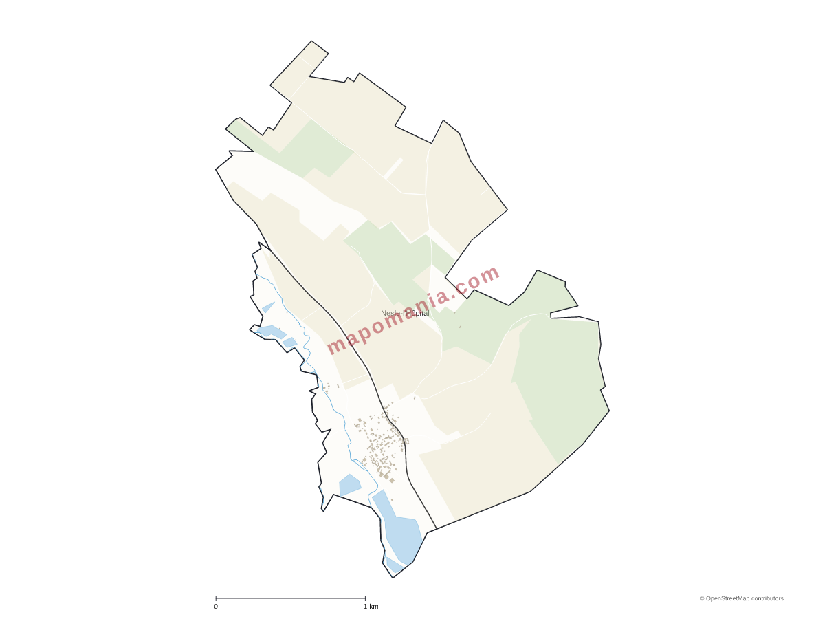 Carte de Nesle-l'Hôpital à personnaliser