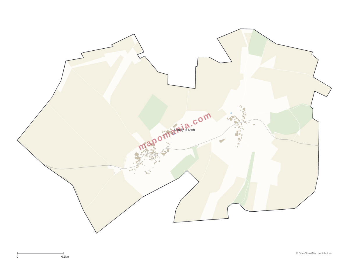 Carte de Neuilly-le-Dien à personnaliser