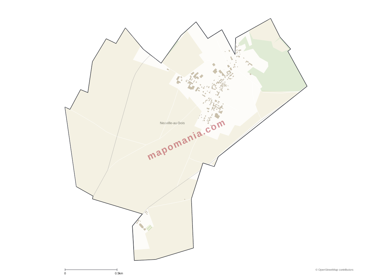 Carte de Neuville-au-Bois à personnaliser