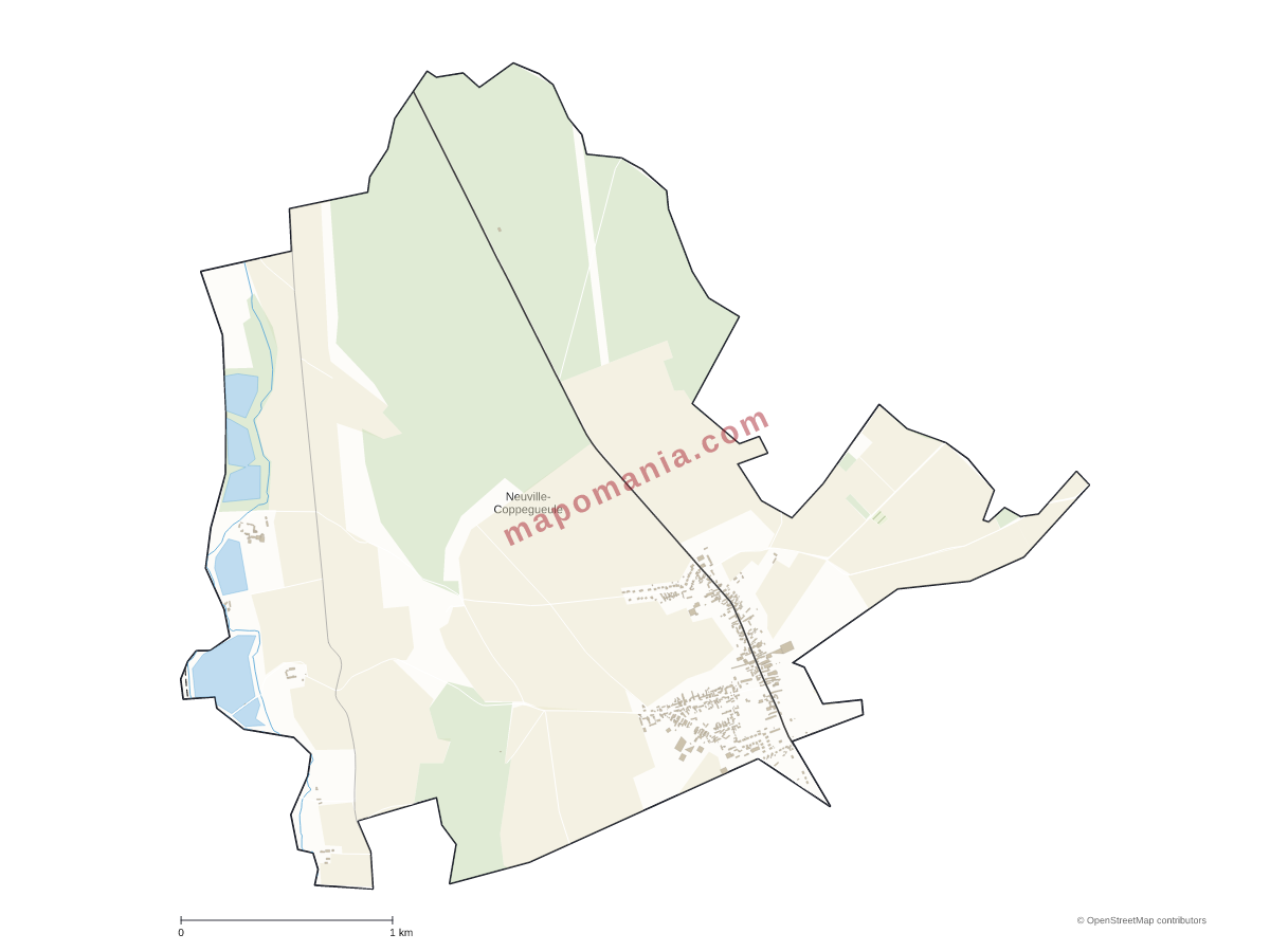 Carte de Neuville-Coppegueule à personnaliser