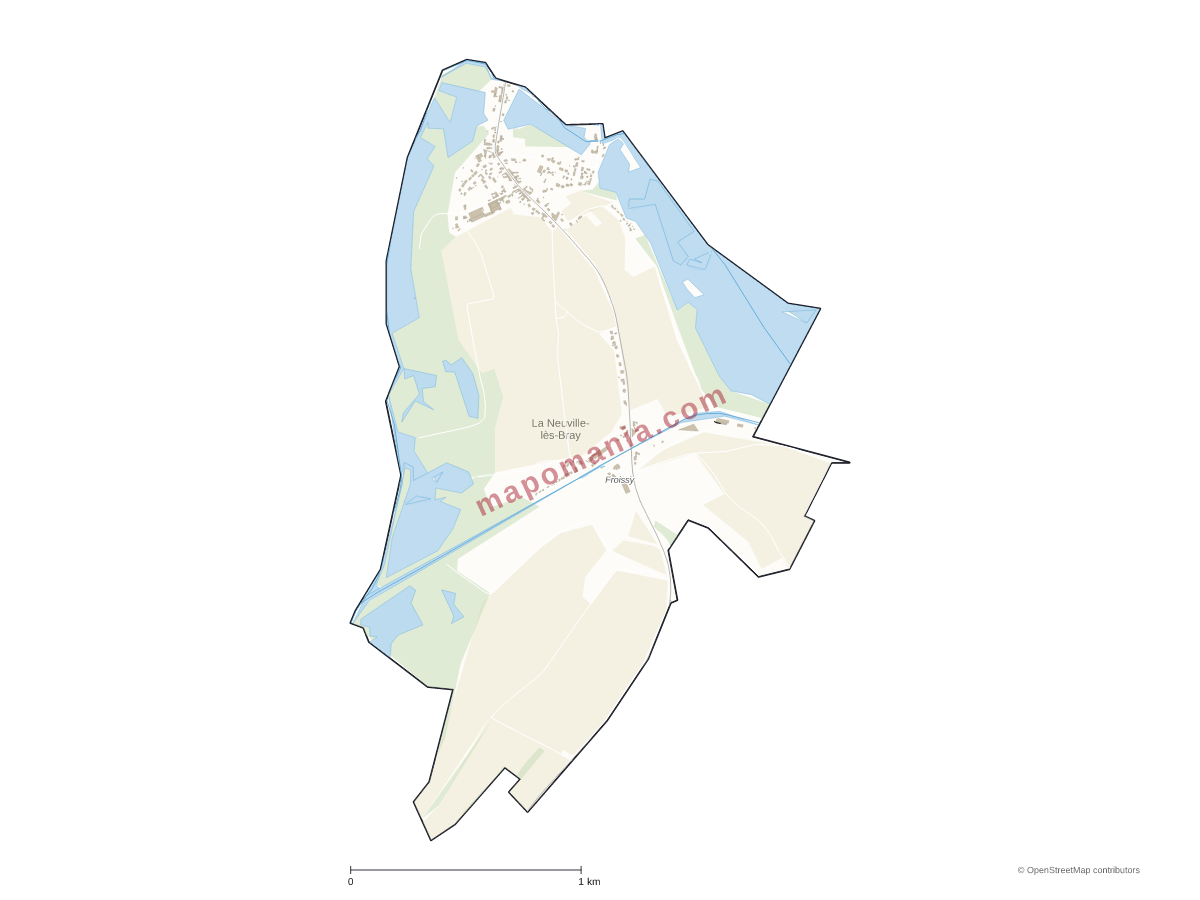 Carte de La Neuville-lès-Bray à personnaliser