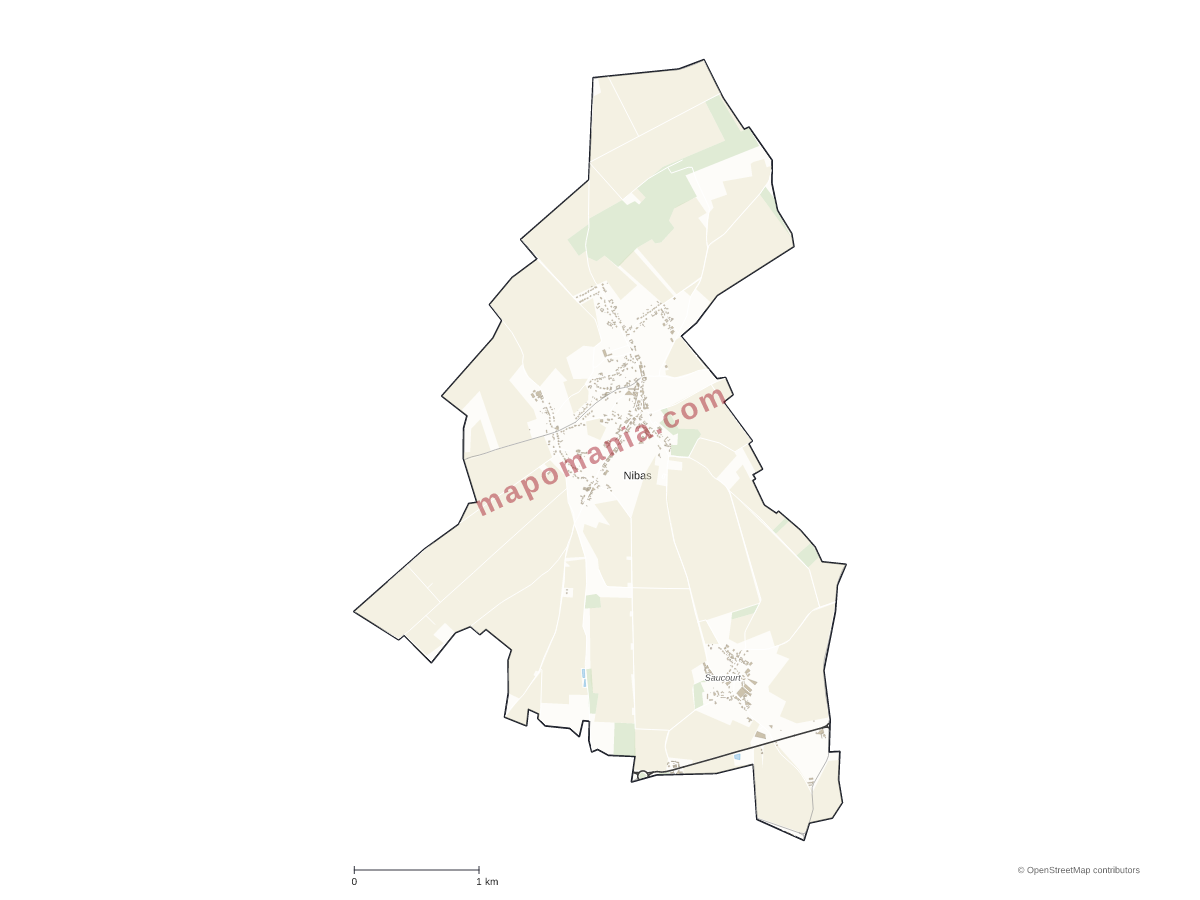 Carte de Nibas à personnaliser