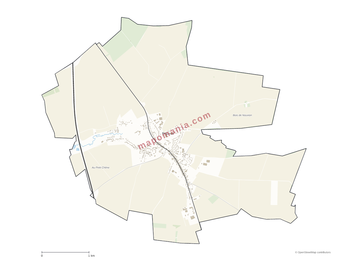 Carte de Nouvion à personnaliser