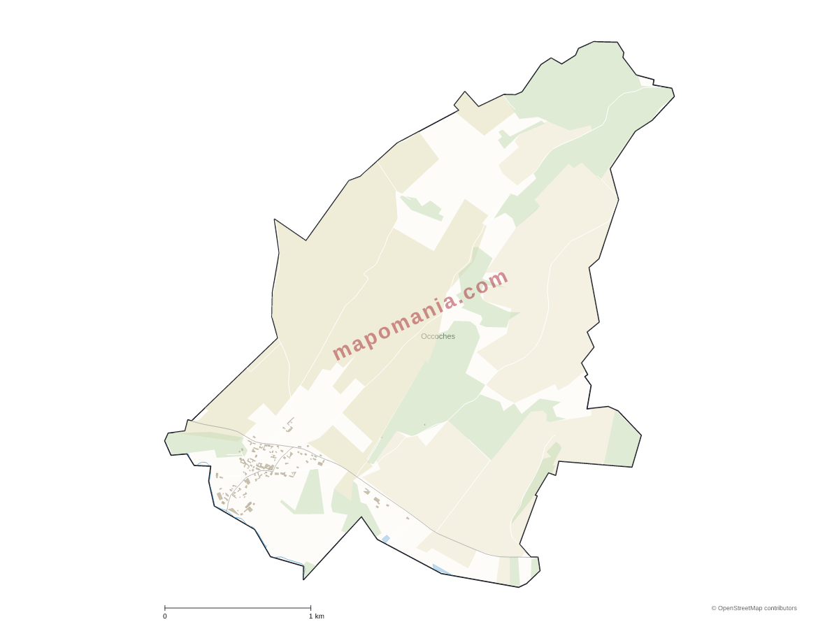 Carte de Occoches à personnaliser