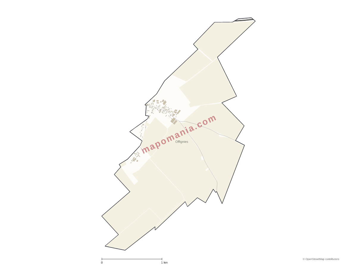 Carte de Offignies à personnaliser