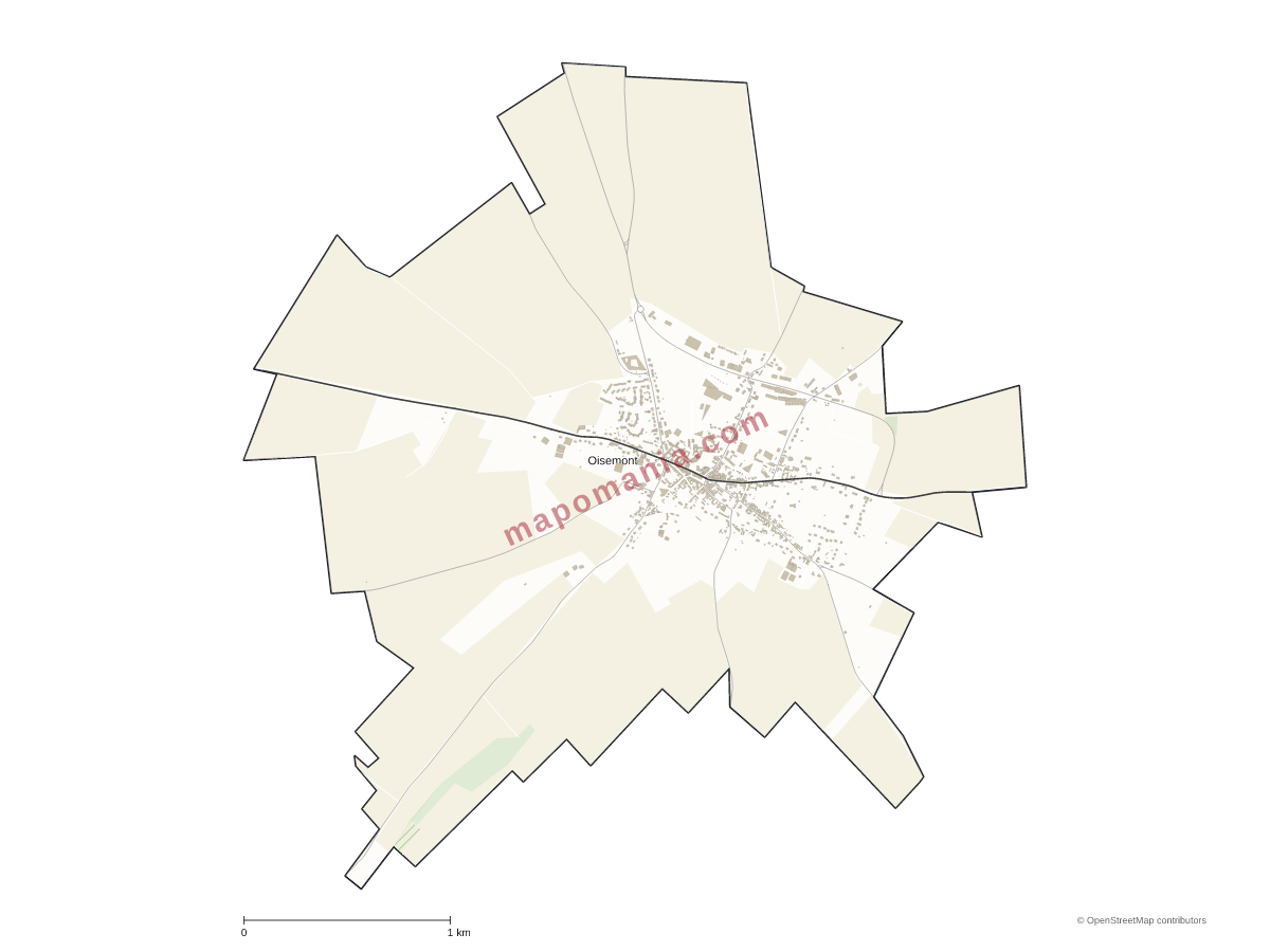 Carte de Oisemont à personnaliser