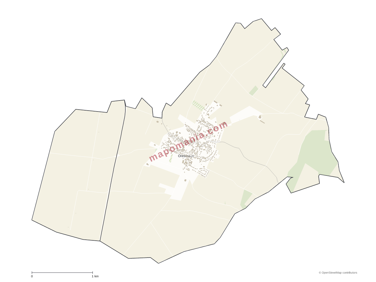Carte de Oresmaux à personnaliser