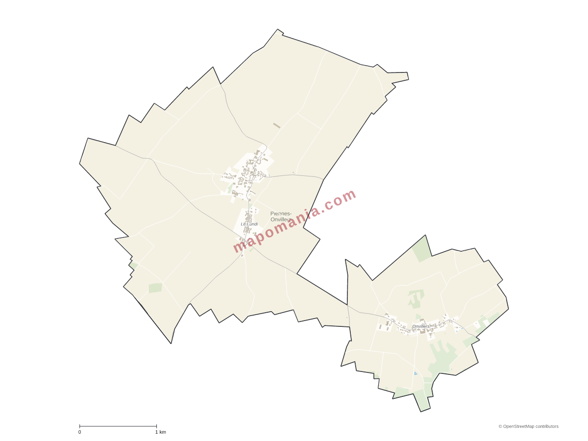 Carte de Piennes-Onvillers à personnaliser